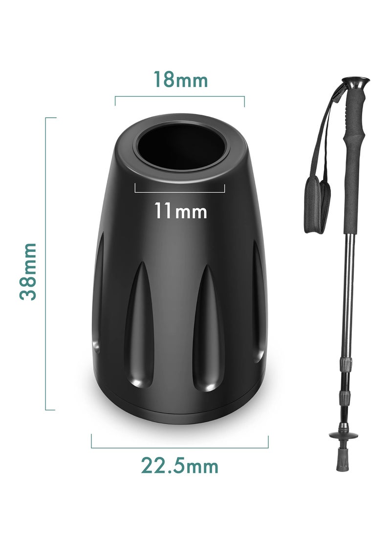 Excefore - Walking Poles Rubber Tips Ferrules 10 Pack Trekking Pole Tip Protector 11mm Replacement Feet Rubber Ends Caps for Walking Sticks Hiking Sticks - Image 1