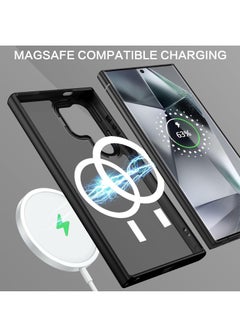 ESCASE for Samsung S24 Ultra Case, Compatible with MagSafe, Magnetic Translucent Matte Back Shockproof Cover with Strong Magnet, Slim Thin Full Protection Phone Case for Galaxy S24 Ultra 5G (Black)  - Image 3