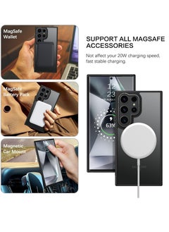 ESCASE for Samsung S24 Ultra Case, Compatible with MagSafe, Magnetic Translucent Matte Back Shockproof Cover with Strong Magnet, Slim Thin Full Protection Phone Case for Galaxy S24 Ultra 5G (Black)  - Image 4