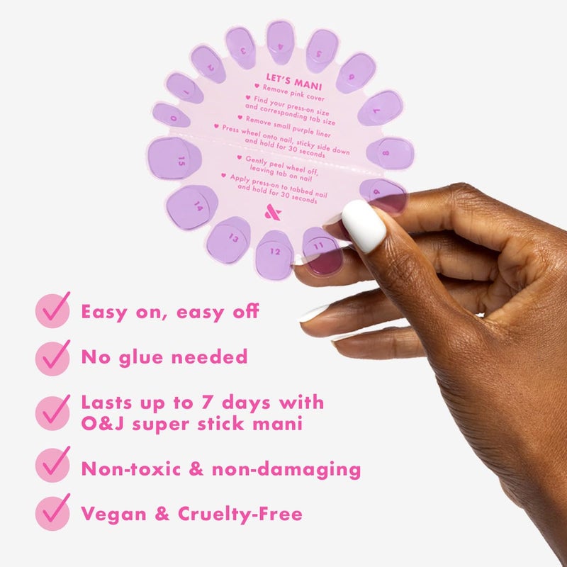Olive & June Super Stick Mani Adhesive Tabs Set | No Glue Needed | Use with Olive & June Press-On Nails | Non-Toxic Tabs | Easy On-Off, Non-Damaging | Realest Look | 7-Day Wear - Image 3