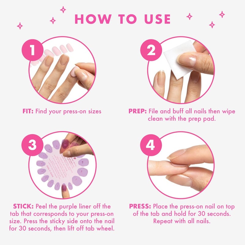 Olive & June Super Stick Mani Adhesive Tabs Set | No Glue Needed | Use with Olive & June Press-On Nails | Non-Toxic Tabs | Easy On-Off, Non-Damaging | Realest Look | 7-Day Wear - Image 4