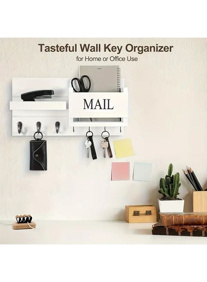 حامل مفاتيح خشبي مثبت على الحائط منظف معلق متعدد الوظائف للمدخل وغرفة النوم - Image 3