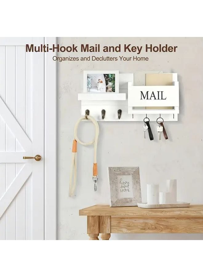 حامل مفاتيح خشبي مثبت على الحائط منظف معلق متعدد الوظائف للمدخل وغرفة النوم - Image 5