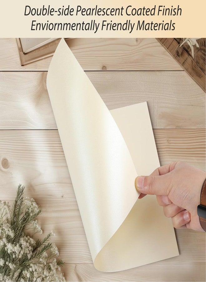 CreGear 25 Sheets Cream Shimmer Cardstock Printer Paper 8.5 x 11, 78lb/210gsm Glossy Card Stock, Premium Pearl Cardstock, Double Side Pearlescent Paper for DIY Craft, Christmas Card Making, Invitation - Image 4