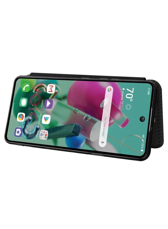 S-TOP Case For LG K92 5G Carbon Fiber Texture Horizontal Flip TPU + PC + PU Leather Case with Card Slot - Image 4