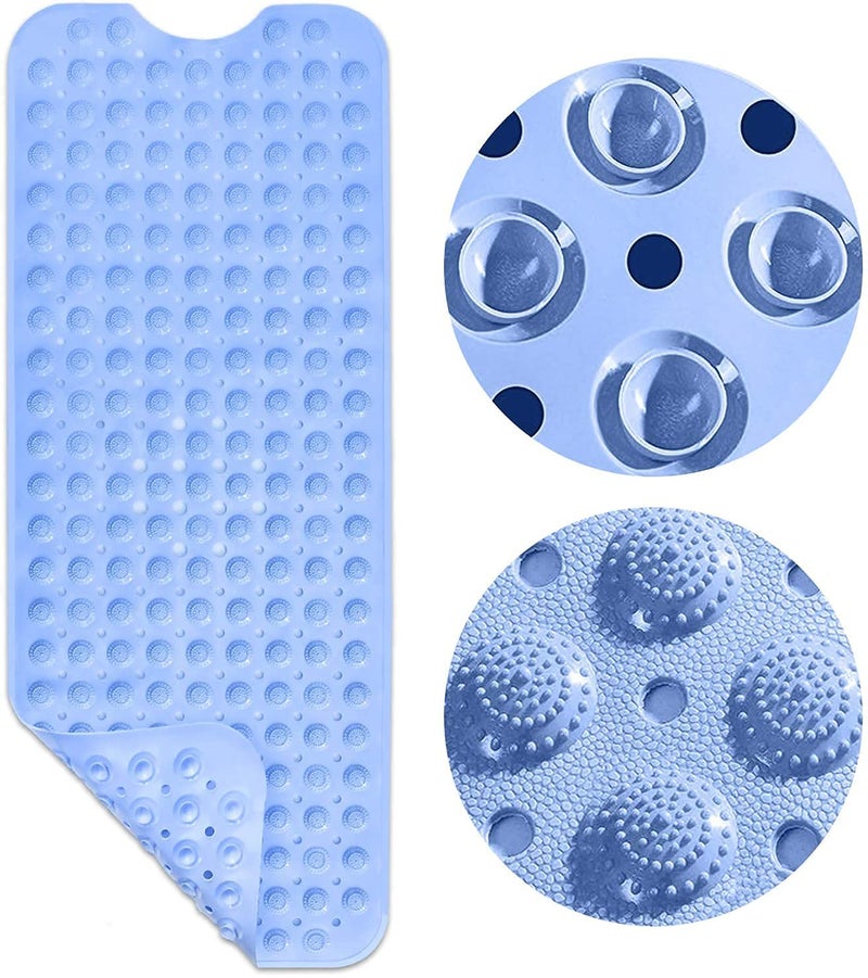 Mishrit Bathroom Floor Mat PVC Rubber Shower Bathtub Met with Anti-Skid, Non-Slippery Silicone Suction Cup Grip & Drain Hole (Large Size 100X40 cm) - Image 4
