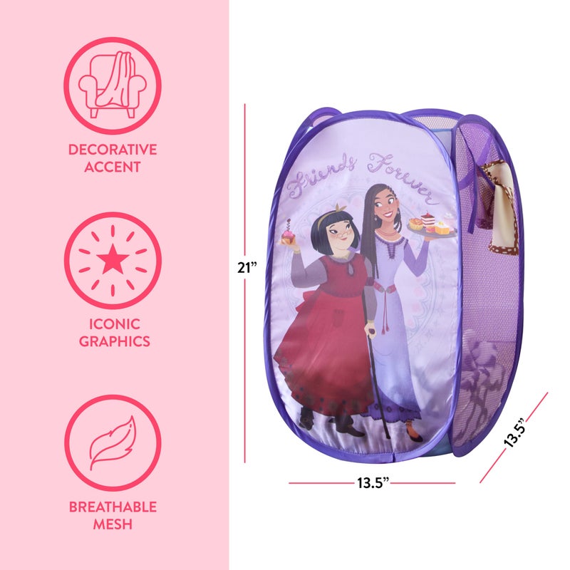 Idea Nuova Disney Wish Pop Up Hamper with Durable Carry Handles, 21'' H x 13.5'' W X 13.5'' L - Image 2