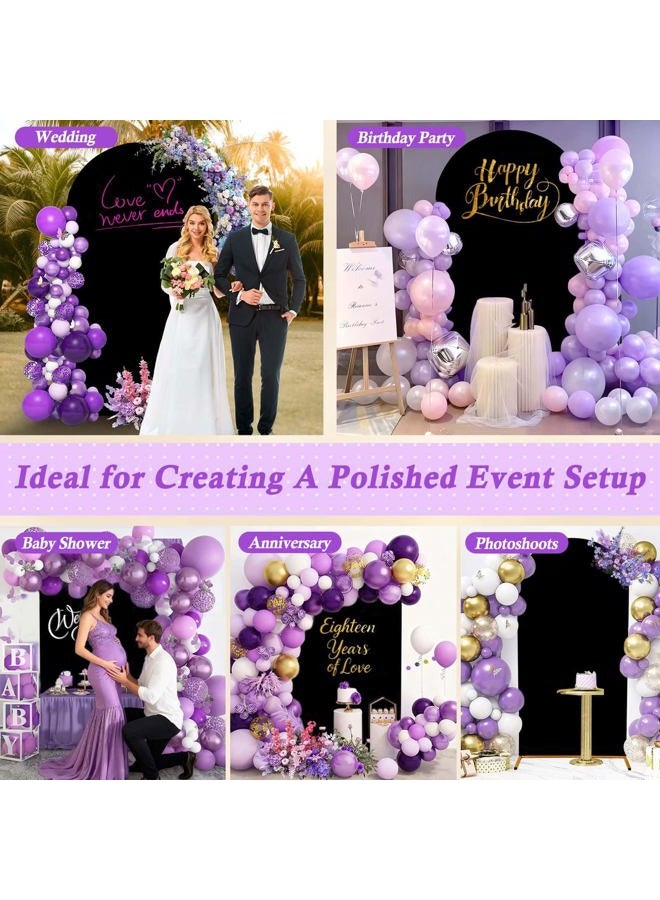 Dexpinzo 7.2FT Wedding Arch Cover, Black Spandex Arch Cover Stretchy Backdrop Stand Cover with Balloon Tying Tools for Wedding Ceremony Baby Shower Birthday Party Photo Background Arch Decorations - Image 5