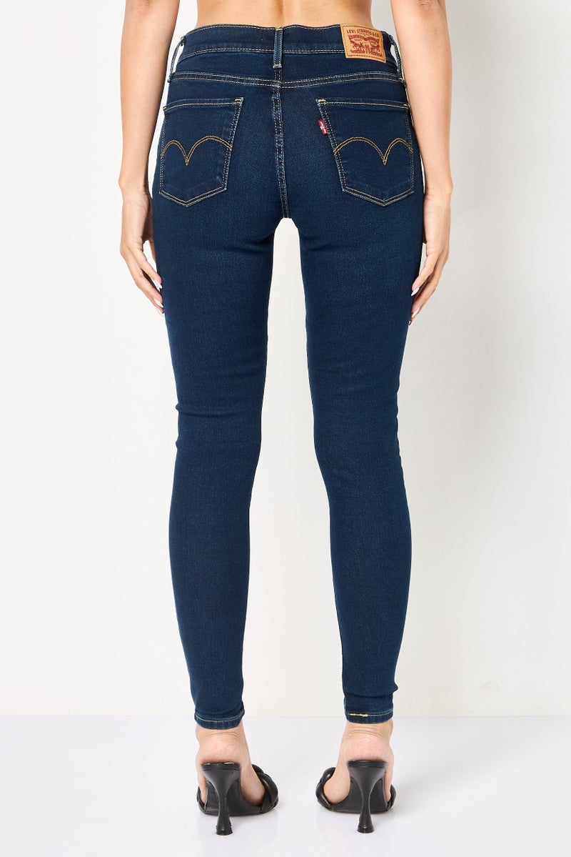 Levi's Women Skinny Fit Washed Stretchable Jeans, Navy Blue - Image 4