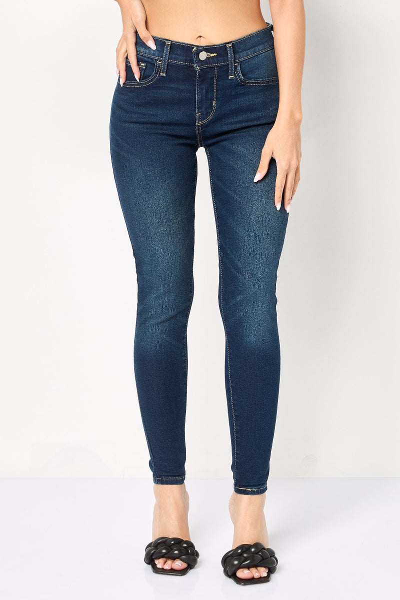 Levi's Women Skinny Fit Washed Stretchable Jeans, Navy Blue - Image 1