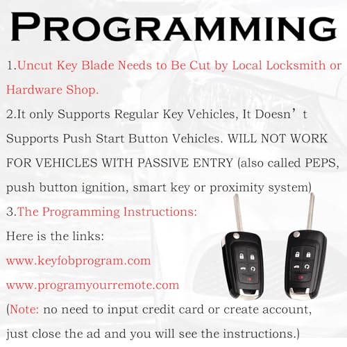 SUPALAND Key Fob Replacement Fits for Chevy Cruze Equinox Camaro Impala Malibu Sonic Buick Regal Verano Encore Allure Lacrosse GMC Terrain 2010-2021 OHT01060512 Keyless Entry Remote Control 13504199 - Image 4