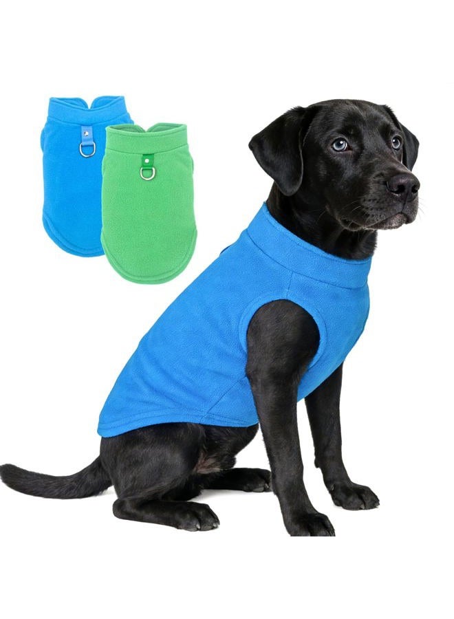 2 Pack Dog Sweater with Leash Ring Winter Warm Pet Sweater Thick Clothes Coat Fleece Dog Sweaters for Small Dogs Girl Boy for Chihuahua, French Bulldog, Dachshund - Image 1