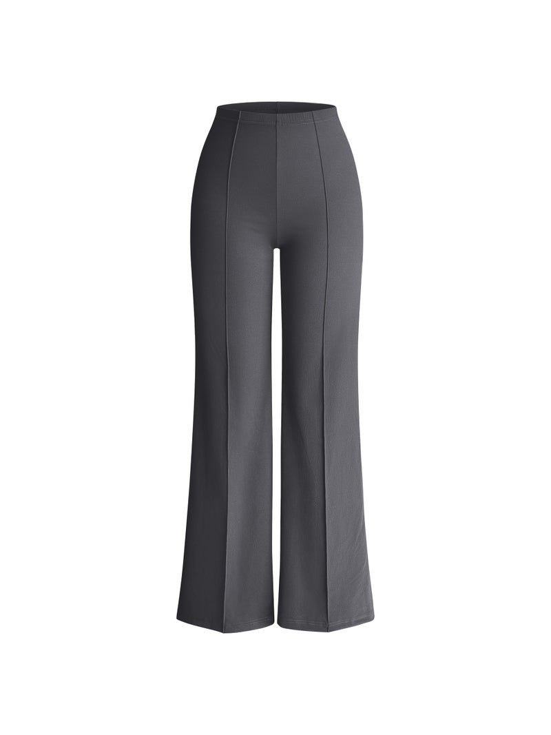 OQQ Women Wide Leg Pants High Waist Casual Pants Fall Clothes Outfits Darkgrey - Image 1