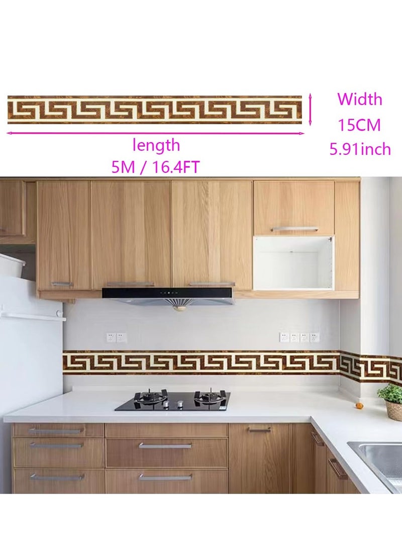 Zikra Self Adhesive Peel and Stick Wallpaper Border,PVC Wallpaper Border,Self-Adhesive Marble Wallpaper,Peel and Stick Glossy Marble Contact Paper,for Living Room,Kitchen,Bedroom,Restrooms - Image 2