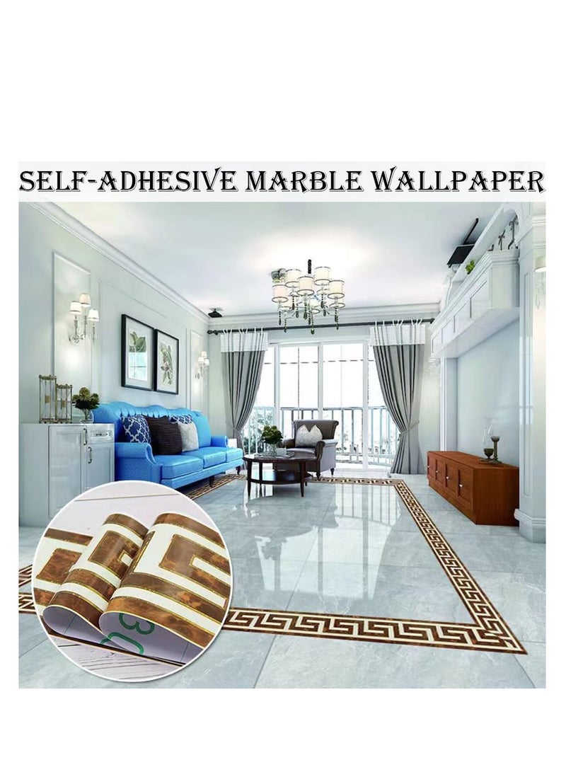 Zikra Self Adhesive Peel and Stick Wallpaper Border,PVC Wallpaper Border,Self-Adhesive Marble Wallpaper,Peel and Stick Glossy Marble Contact Paper,for Living Room,Kitchen,Bedroom,Restrooms - Image 4