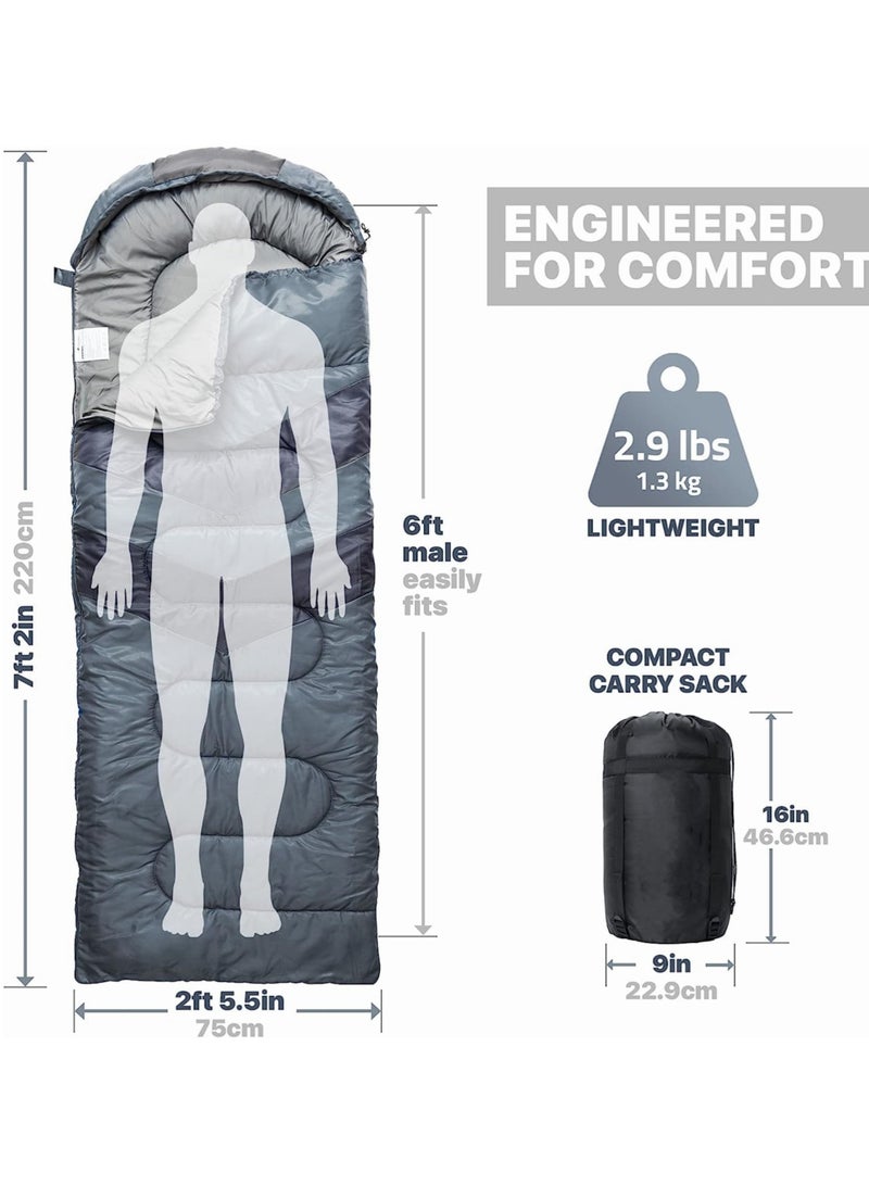 Gerenic Sleeping Bags for Adults Cold Weather & Warm - Backpacking Camping Sleeping Bag for Kids 10-12, Girls, Boys - Lightweight Compact Camping Gear Must Haves Hiking Essentials Sleep Accessories  - Image 2