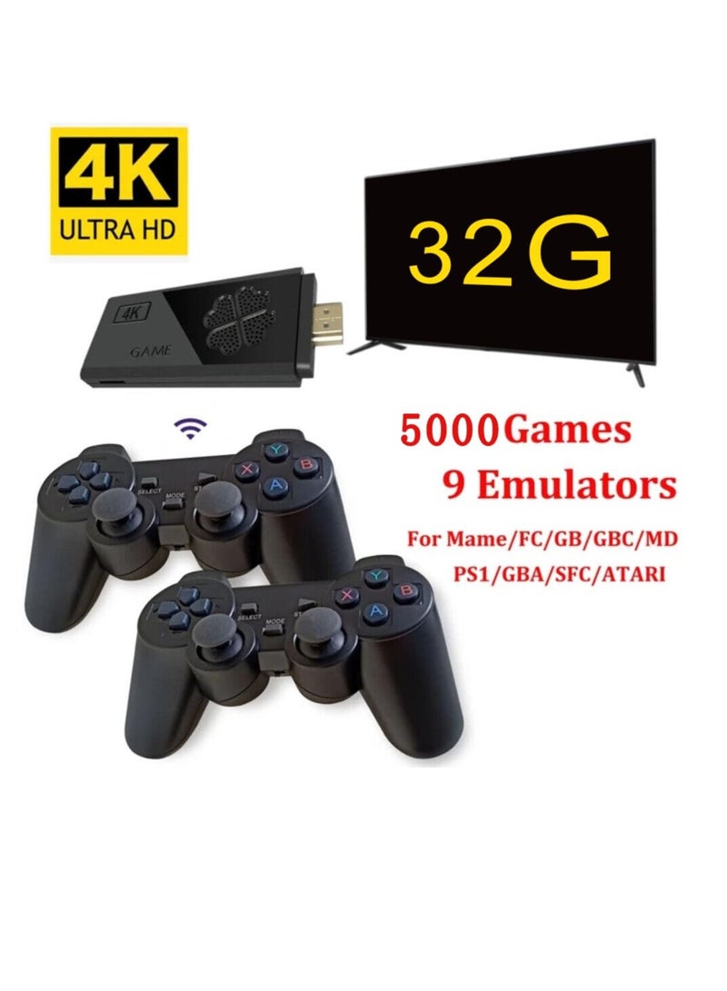 New Wireless Retro Game Console | Nostalgia Stick Games | Plug and Play Retro Game Stick 4K HDMI Output, Dual 2.4G Wireless Controllers, Built-in 5000 +/20000 + Games - Image 3