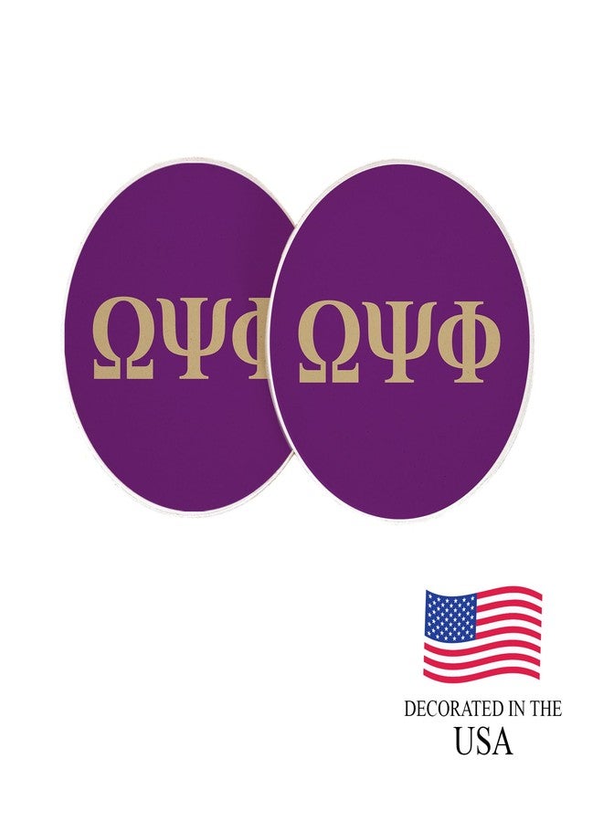 Desert Cactus Omega Psi Phi Car Accessories Absorbent Sandstone Cup Coasters Licensed Product Set of 2 (Design B) - Image 4