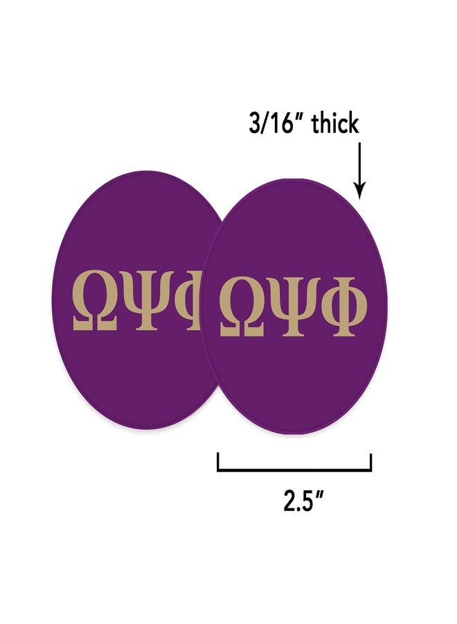 Desert Cactus Omega Psi Phi Car Accessories Absorbent Sandstone Cup Coasters Licensed Product Set of 2 (Design B) - Image 3