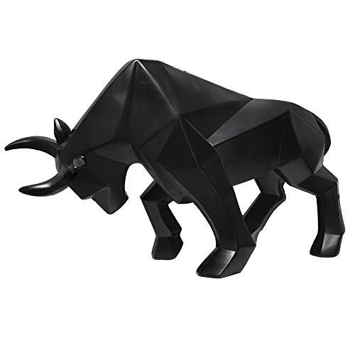 تمثال ثور من بوليريزين لتزيين المنزل، تماثيل تجريدية، ديكور منزلي أصلي، زينة حيوانات، تماثيل ذات سطح هندسي، زينة منزلية