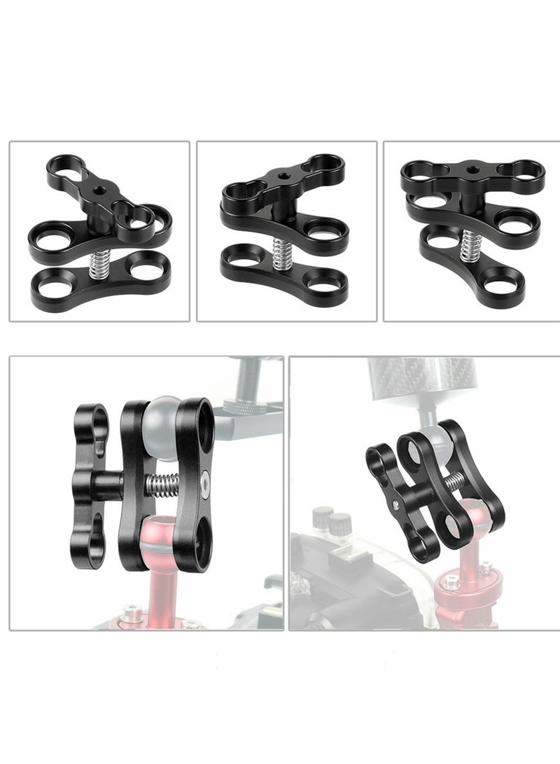 Excefore 4pcs 1'' Ball Clamp Mount, Aluminum Standard Long Clip Adapter Bracket Holder for Action Sports Camera Underwater Housing Diving Light Arm Connected Accessories - Image 2