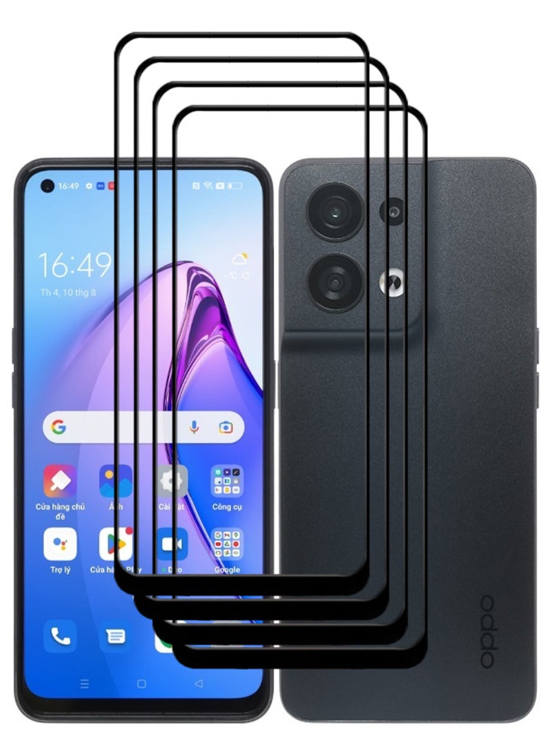 ACLIX 4 Pieces Antistatic ESD Dustproof Premium Quality High Definition Tempered Glass Screen Protector Designed For Oppo Reno8 - Image 1