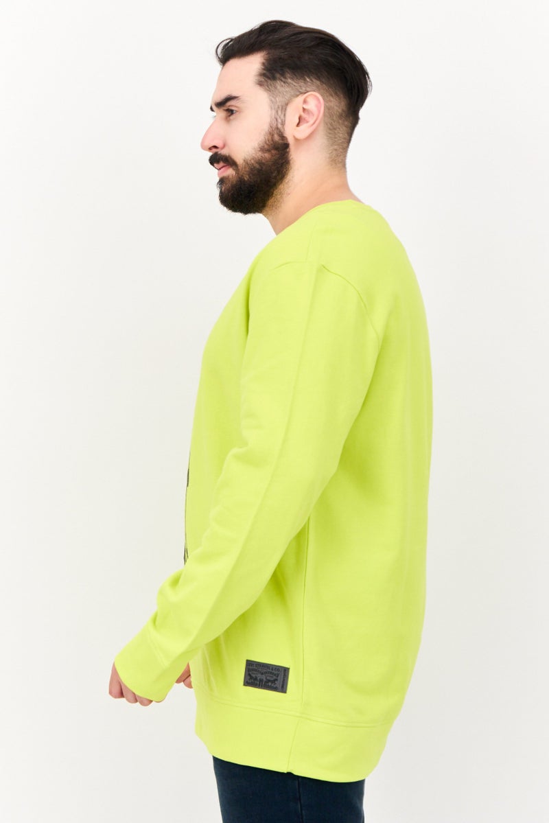 Levi's سويت شيرت للرجال بأكمام طويلة وياقة دائرية، لون أخضر فاتح، - Image 2