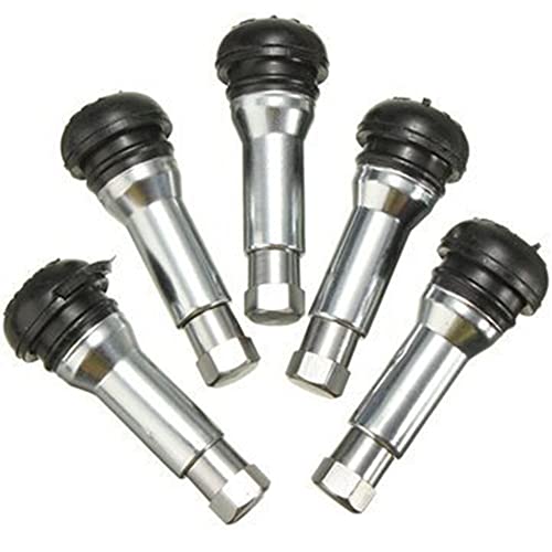 HANUMEX Car Chrome Alloy Copper Tubeless Rubber Wheel Tyre Valve Stem Dust Cap Cover -5pcs - Image 1