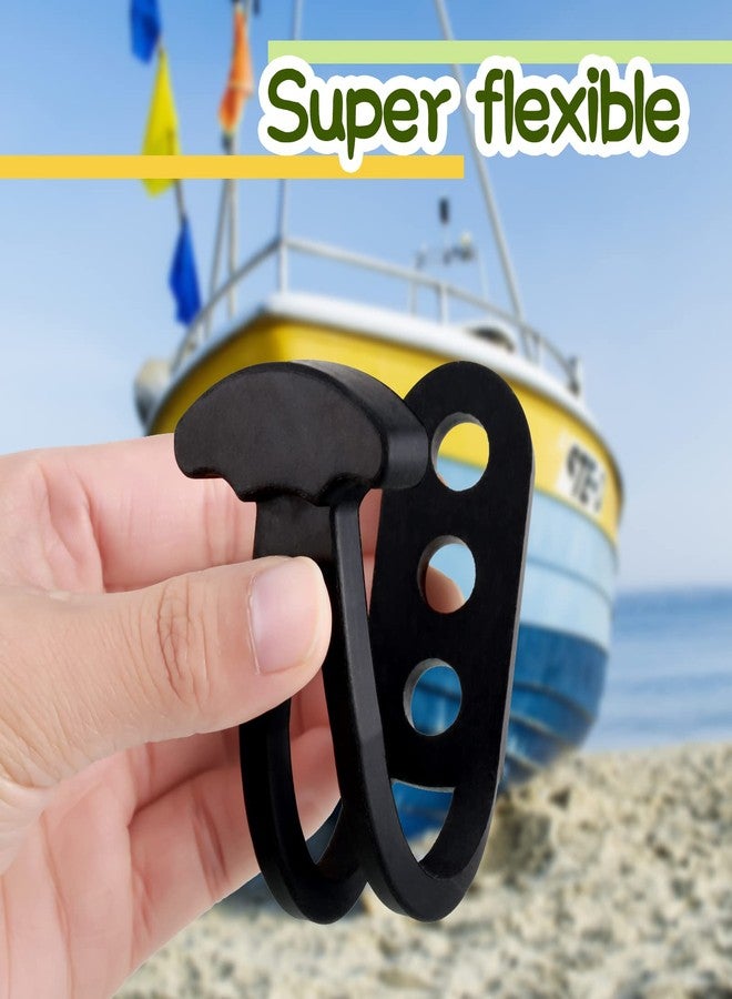 Chunful 2 Set Boat Ladder Strap Boarding Telescoping Ladders Clip Rubber Strap Replacement Boat Jet Secure Retaining Latch Band with Adjustable Mounting Holes for Yacht 2, 3, 4 Steps Ladder(3 Holes) - Image 4