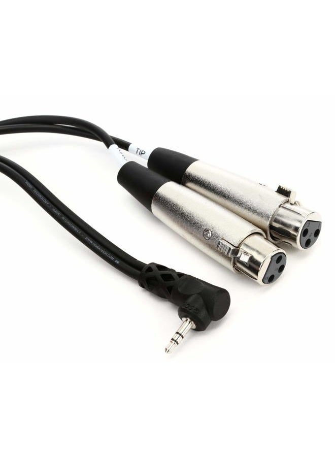 Hosa CYX-405F Microphone Cable Dual XLR3F to Right Angle 3.5 Millimeters TRS - 5 Feet