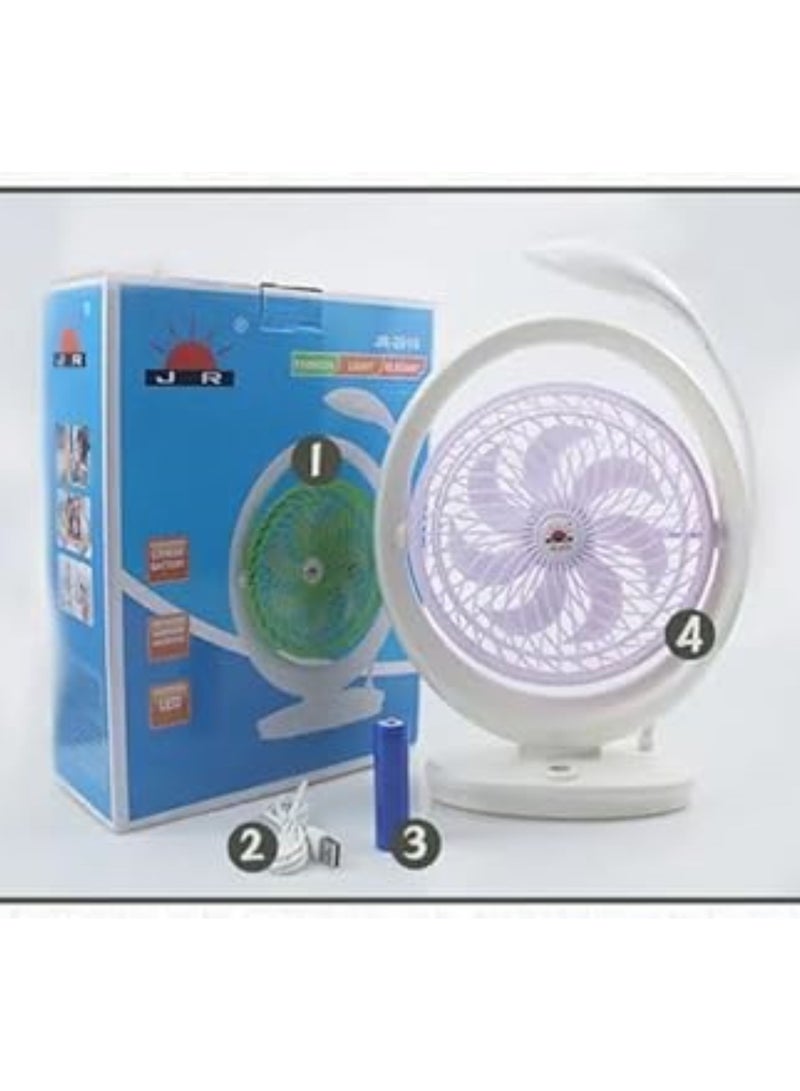 مروحة سطح مكتب صغيرة قابلة للشحن USB مع ضوء LED للمنزل  - Image 3