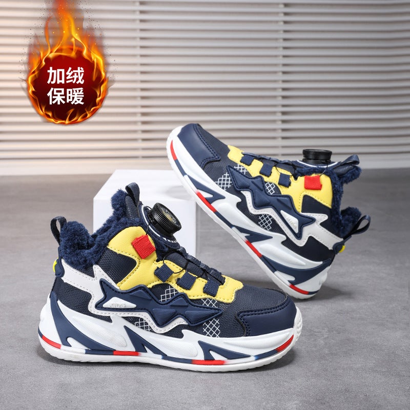 Girls' Sneaker Cotton Warm Boys' Running Shoes Large Children'S Casual Running Shoes Button Explosions Children'S Shoes - Image 5
