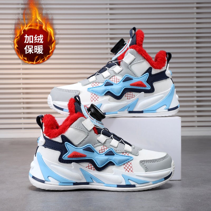 Girls' Sneaker Cotton Warm Boys' Running Shoes Large Children'S Casual Running Shoes Button Explosions Children'S Shoes - Image 4