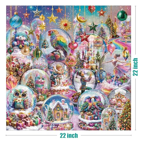 Antelope Puzzle Christmas Jigsaw Puzzle 1000 Pieces for Adults  Snow Globe Dreams Holiday Winter Scene Cozy Christmas Puzzle Gift for Family Fun - Image 5