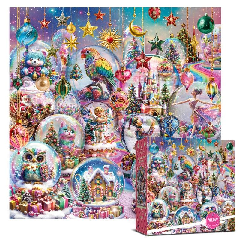 Antelope Puzzle Christmas Jigsaw Puzzle 1000 Pieces for Adults  Snow Globe Dreams Holiday Winter Scene Cozy Christmas Puzzle Gift for Family Fun - Image 3