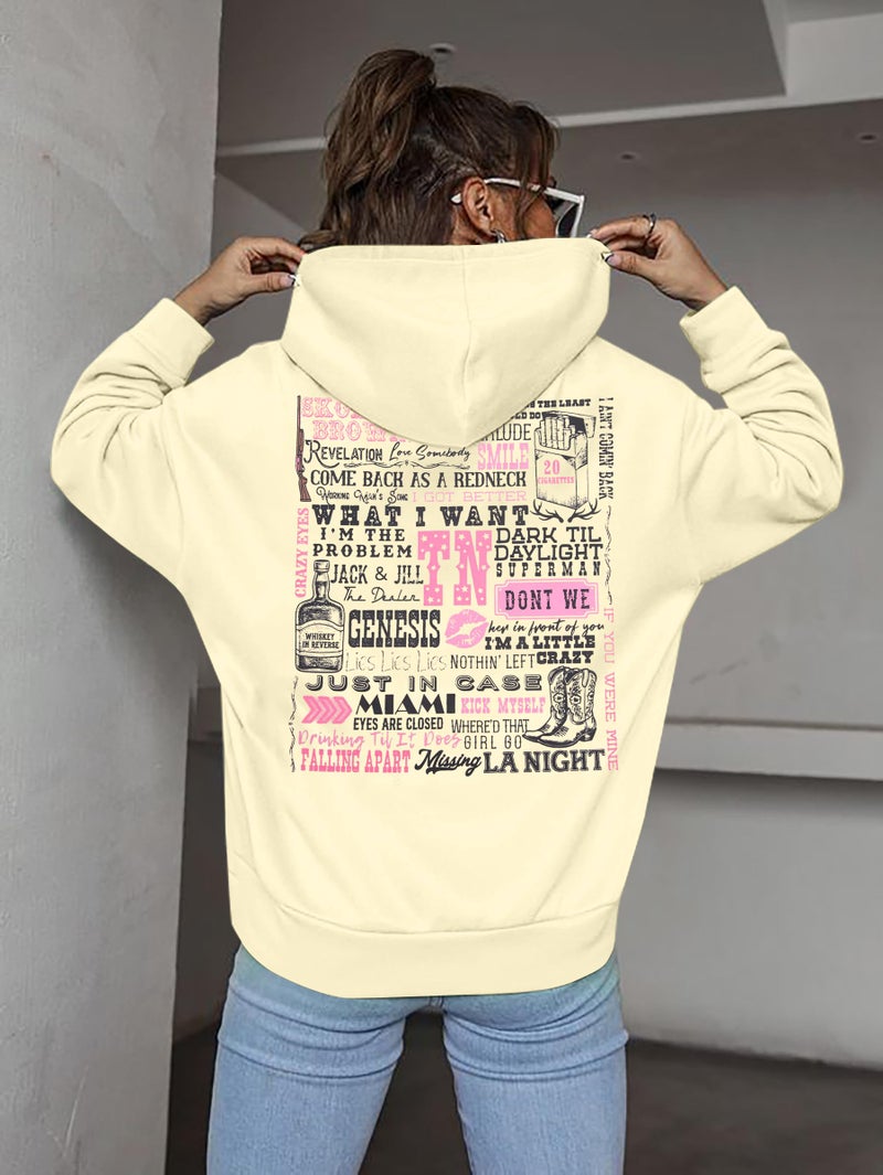 BANGELY Western Hoodie Women Rodeo Cow Skull Graphic Shirt Country Concert Vintage Sweatshirt Cowboy Long Sleeve Pullover - Image 4