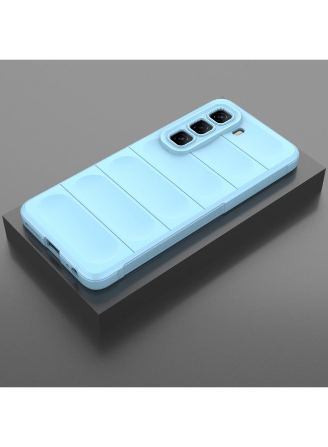 Premium Protection Back Silicone Case Compatible with Infinix Hot 50 4G/Hot 50 Pro 5G/Hot 50 Pro+ 4G Magic Shield Shockproof Case with Camera Protection (Baby blue)