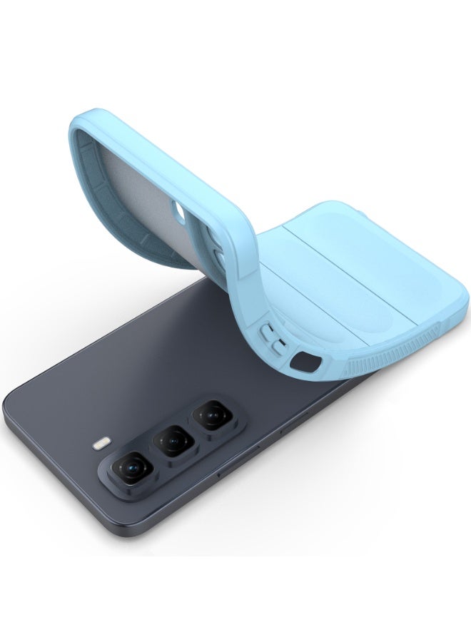 Premium Protection Back Silicone Case Compatible with Infinix Hot 50 4G/Hot 50 Pro 5G/Hot 50 Pro+ 4G Magic Shield Shockproof Case with Camera Protection (Baby blue)