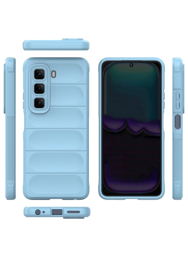 Premium Protection Back Silicone Case Compatible with Infinix Hot 50 4G/Hot 50 Pro 5G/Hot 50 Pro+ 4G Magic Shield Shockproof Case with Camera Protection (Baby blue)