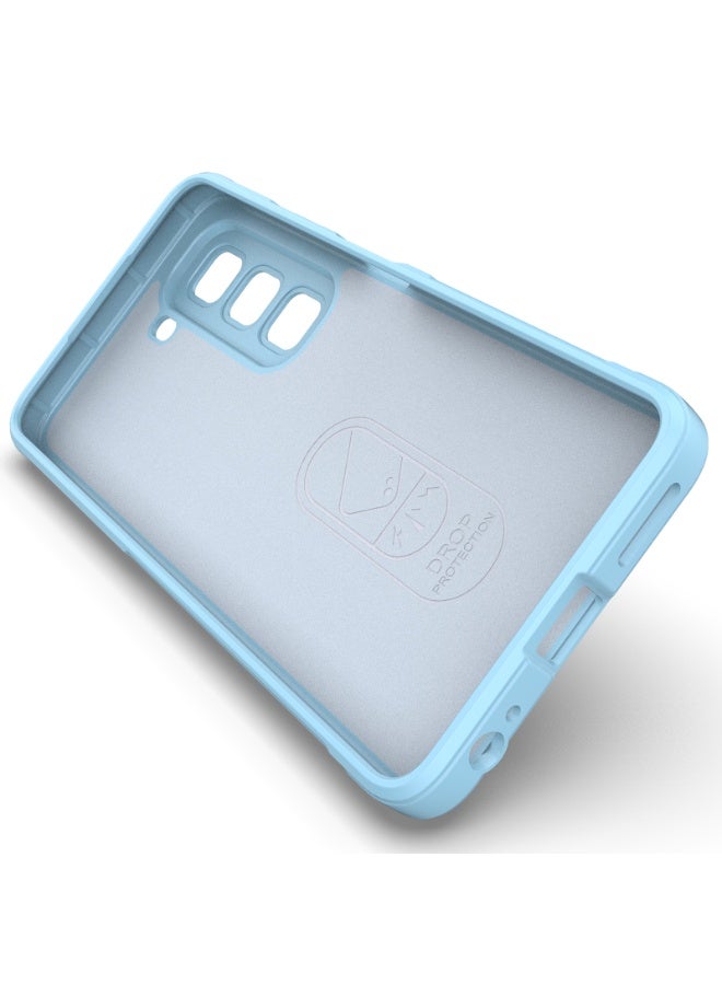 Premium Protection Back Silicone Case Compatible with Infinix Hot 50 4G/Hot 50 Pro 5G/Hot 50 Pro+ 4G Magic Shield Shockproof Case with Camera Protection (Baby blue)