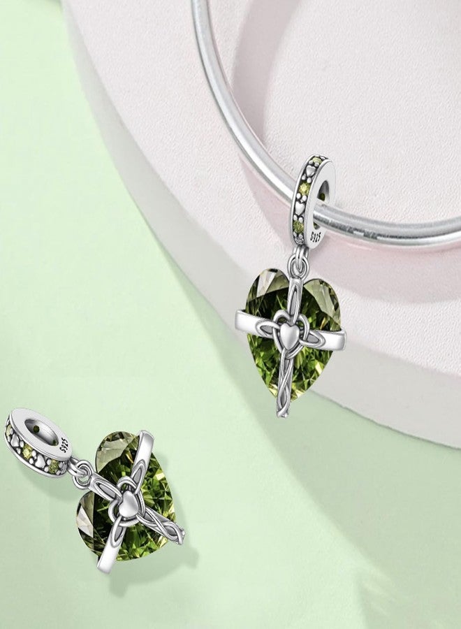 ChenYuTe Birthstone Charm, 925 Sterling Silve Heart Dangle Charms for Pandora Bracelets, Ladies Birthday Gift - Image 2