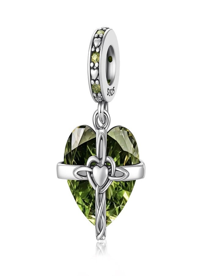 ChenYuTe Birthstone Charm, 925 Sterling Silve Heart Dangle Charms for Pandora Bracelets, Ladies Birthday Gift - Image 1