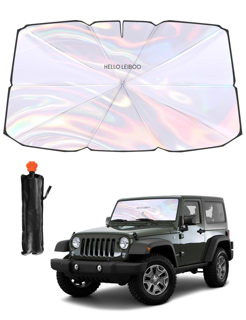 helloleiboo 5 Car Windshield Sun Shade Umbrella Colorful 360Rotating Foldable Windshield Sun Shade Front Window Reflective Polyester Blocks Heat and Sun Sun Shade for Cars SUV