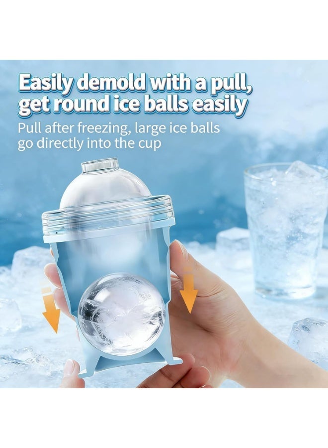 Hugifts Food-grade Silicone 2-in-1 Ice Ball Maker Cup, Collapsible Portable Summer Water Cup - Image 3