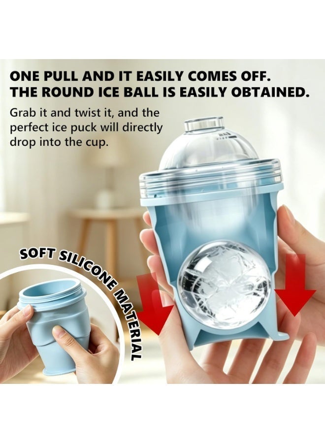 Hugifts Ice Cube Tray Silicone Slushy cup 2-in-1, Portable Ice Coffee Cups with Lids for Travel,Leakproof Slushie Cup Maker for Home Gym Outdoor, Reusable Mold with Straw - Image 3