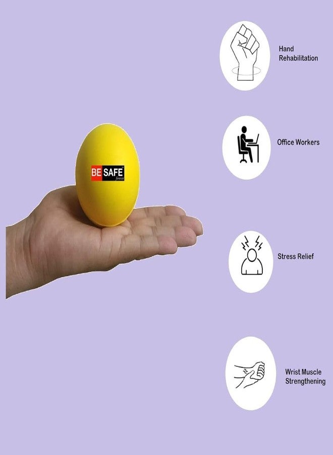 BESAFE Forever Physiotherapy Hand Exercise Soft Stress Ball for Stress Relief, Finger Wrist Hand Strengthener Arthritis Grip Squishy Toys Balls, Squeeze Ball, Yellow, Pack of 1, SBY104 - Image 5
