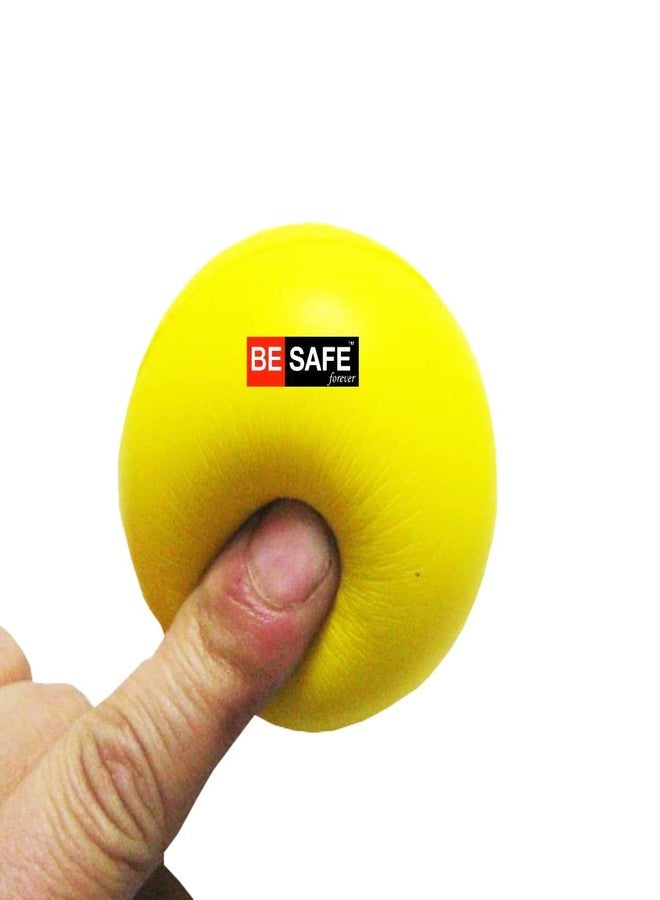 BESAFE Forever Physiotherapy Hand Exercise Soft Stress Ball for Stress Relief, Finger Wrist Hand Strengthener Arthritis Grip Squishy Toys Balls, Squeeze Ball, Yellow, Pack of 1, SBY104 - Image 1