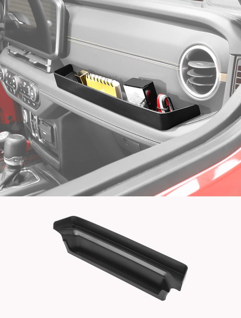 Savadicar Grab Bar Tray Compatible with 2024 2025 Jeep Wrangler JL JLU 4xe Gladiator JT Passenger Side GrabTray Storage Organizer Interior Accessories Black