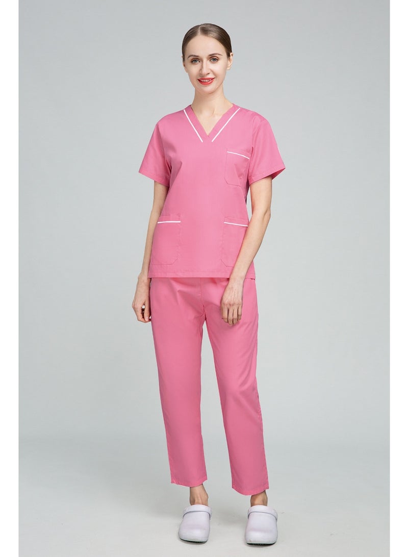 NIBEMINENT Nurse Uniform Women's Summer Thin Short Sleeve Polyester Cotton Hand Washing Clothes Operating Room Dentist Doctor Workwear - Image 2