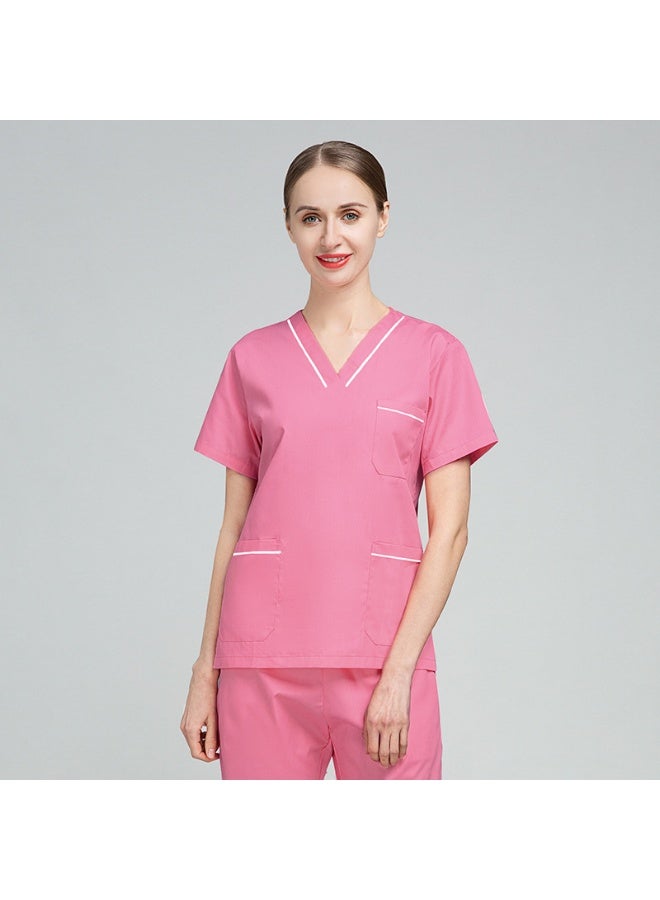 NIBEMINENT Nurse Uniform Women's Summer Thin Short Sleeve Polyester Cotton Hand Washing Clothes Operating Room Dentist Doctor Workwear - Image 1